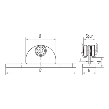 WSS - Rollapparat HELM, für geradelaufende Tore, einpaarig - 03.440