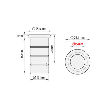 Planet BM-R Ø 15/25 mm Massbild