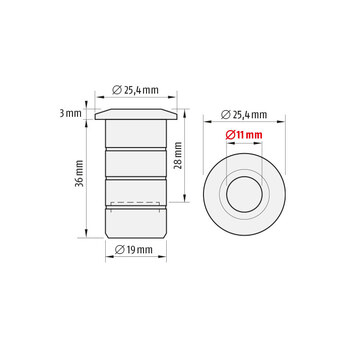 Planet BM-R Ø 11/25 mm Massbild