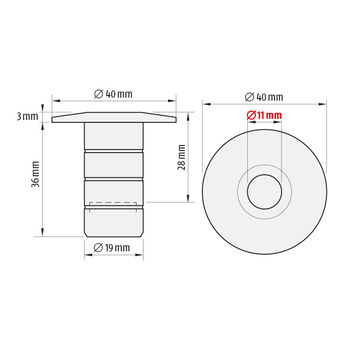 Planet BM-R Ø 11/40 mm Massbild