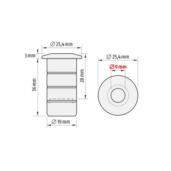 Planet BM-R Ø 9/25 mm Massbild