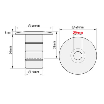 Planet BM-R Ø 9/40 mm Massbild