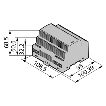 Hutschienen-Netzteil mit USV 01.198 Massbild