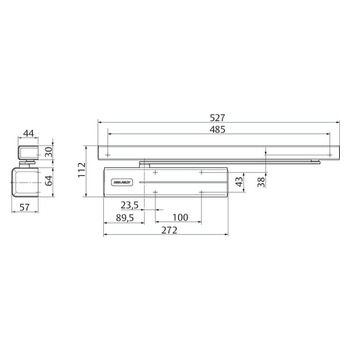 ASSA ABLOY Türschliesser DC700G-E - Massbild