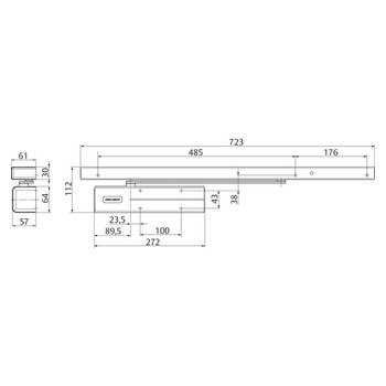 ASSA ABLOY Türschliesser DC700G-E - Massbild