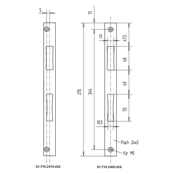 WSS Schliessblech Serie 100 01.710.2400.426 Massbild