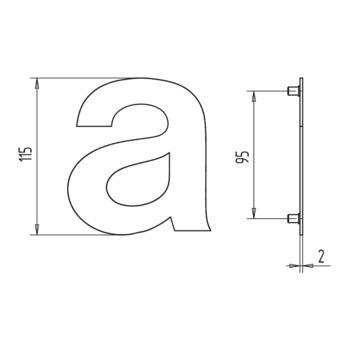 Edelstahl-Kleinbuchstabe 09.305