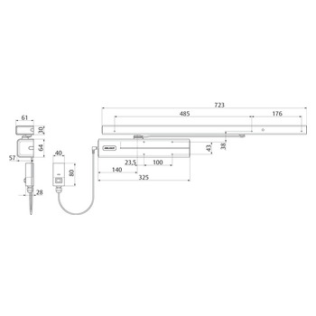 ASSA ABLOY Freilauf-Gleitschiene DCG-10-50--EV1-Massbild