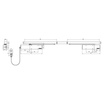 ASSA ABLOY Freilauf-Gleitschiene Free-Motion® mit Schliessfolgeregelung DCG-21-40--EV1-Masszeichnung