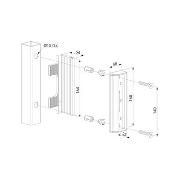 Locinox Anschlag-Set Massbild