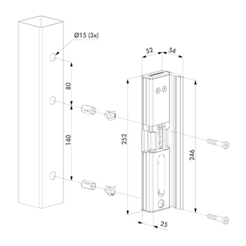 LOCINOX Elektroscher Öffner 679.350 Zeichnung MODULEC-SH-