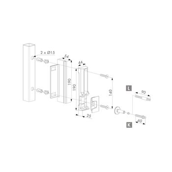 LOCINOX Sicherheitsanschlag SHRL QF 679.411 Massbild