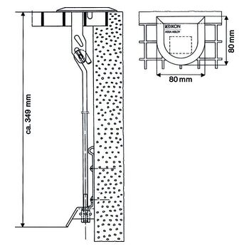 ASSA ABLOY Gitterrostsicherung 8172 - Masszeichnung