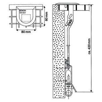 ASSA ABLOY Gitterrostsicherung 8173 Massbild