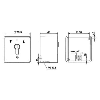 ASSA ABLOY Kontaktschloss 1140-10 Massbild