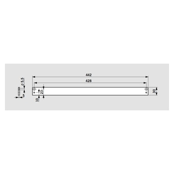 dormakaba Montageplatte 30 mm für G-N und Basic-Gleitschiene, Masszeichnung