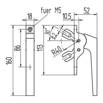 Fenstergriff mit 2 Gabeln 10.530