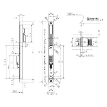 ASSA ABLOY Kabelübergang 10314-14 Masszeichung