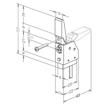 ASSA ABLOY Riegelschaltkontakt 878 Massbild