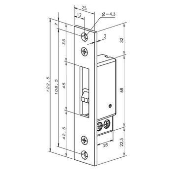 ASSA ABLOY Riegelschaltkontakt 875 Masszeichnung