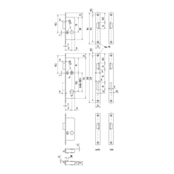 WSS Panik-Dreifallenschloss (RZ 100.5 mm), Funktion D 01.318 Massbild