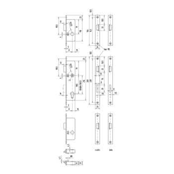 WSS Panik-Dreifallenschloss (RZ 100.5 mm), Funktion D, 2-flügelig 01.320