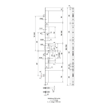 Mehrfachverriegelung mit Hakenschwenkriegel und Öffnungssperre, mit U-Stulp - 01.260