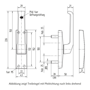 WSS Türtreibriegel, verdeckte Verschraubung 07.102