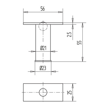 WSS Bodenbuchse für 10 mm Rundstange 07.232