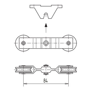 WSS Tandem-Laufrolle für Schiebeflügel 10.993