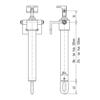 Manueller Teleskop-Spindeltrieb, 2-stufig 12.100