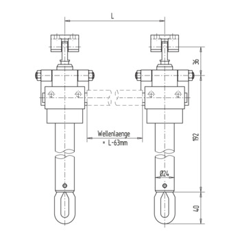 Manueller Zwillings-Teleskop-Spindeltrieb, 2-stufig 12.105