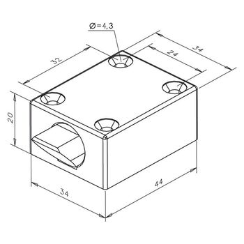 ASSA ABLOY Aufschraub-Falle 804 Massbild