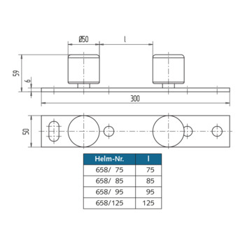 Führungsrolle HELM für Feuerschutztore 03.490