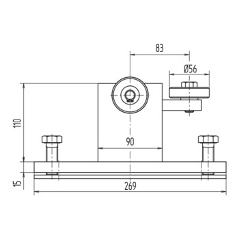 Rollapparat einachsig HELM 03.512 Massbild