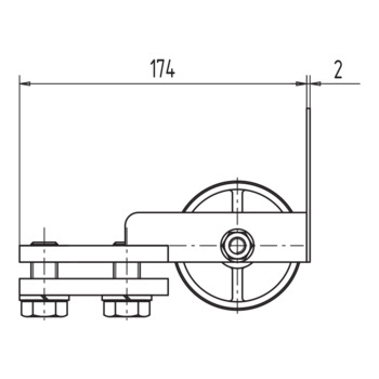 Auflaufrolle 700 K HELM 03.534 Massbild