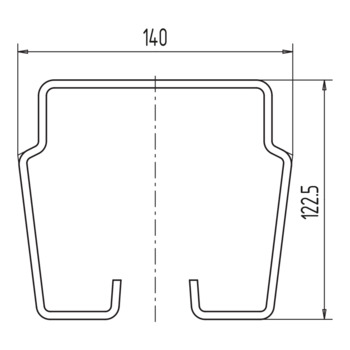 Laufschiene HELM, Fixlänge 03.551 Massbild