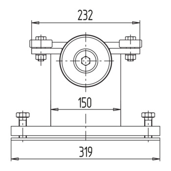 Rollapparat einachsig HELM 03.552 Massbild