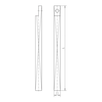 WSS Vierkantstange für Treibriegel 07.271 Massbild