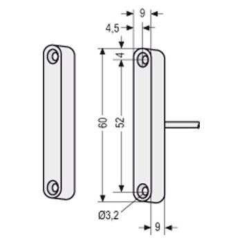 ASSA ABLOY Einlassreedkontakt 10360-6 Massbild