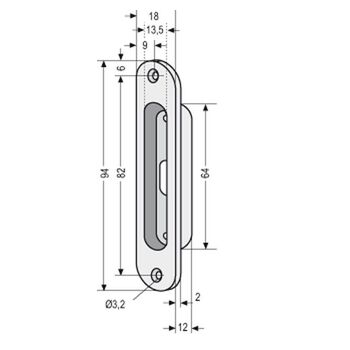 ASSA ABLOY Halterung 10361 Masszeichnung