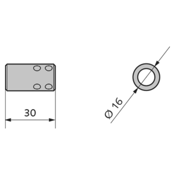 Verbindungsmuffe AK-300 Klemmen/Verstiften