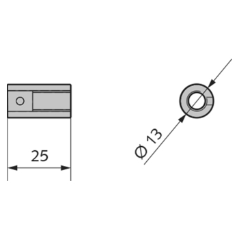 Drehkupplung AK-210/AKL-210 Gewinde/Verstiften