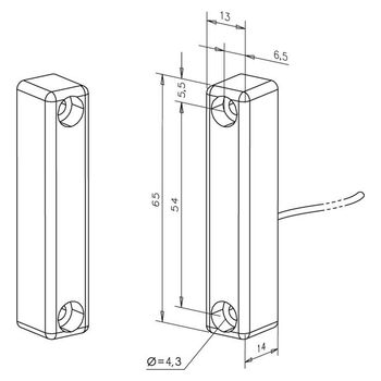 Blockreedkontakt 10365-6 Masszeichnung