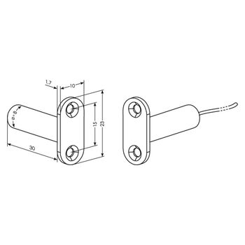 ASSA ABLOY Rundreedkontakt 10370-6 Masszeichnung