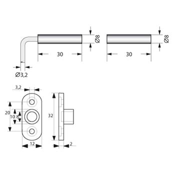 ASSA ABLOY Rundreedkontakt mit Flansch 030295-------00 Masszeichnung