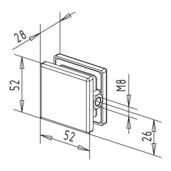 PT 90 - Glas/Wand-Verbinder 30.500