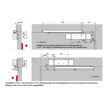 dormakaba TS 93 G 43030001 - Einbaudetails