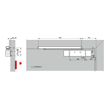 dormakaba TS 93 G 43030001 - Türblattmontage Bandgegenseite