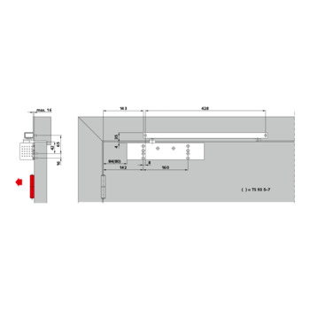 dormakaba TS 93 B - Türblattmontage Bandseite